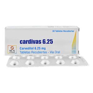 CARDIVAS 6.25 MG CARVEDILOL CAJA X 30 TAB