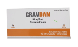 DIMENHIDRINATO GRAVDAN 50 MG/5 ML AMP