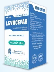 LEVOCEFAR 2.5MG/5ML LEVOCETIRIZINA X 60ML