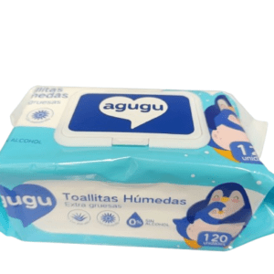 PAÑITOS HUMEDOS  AGUGU CON TAPA X 120 UNI