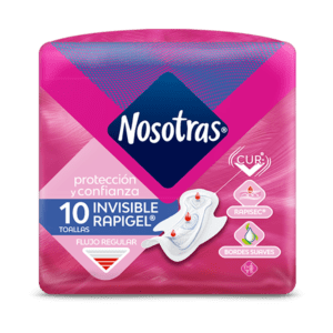 TOALLAS HIGIÉNICAS NOSOTRAS INVISIBLE RAPIGEL X 10 UNID